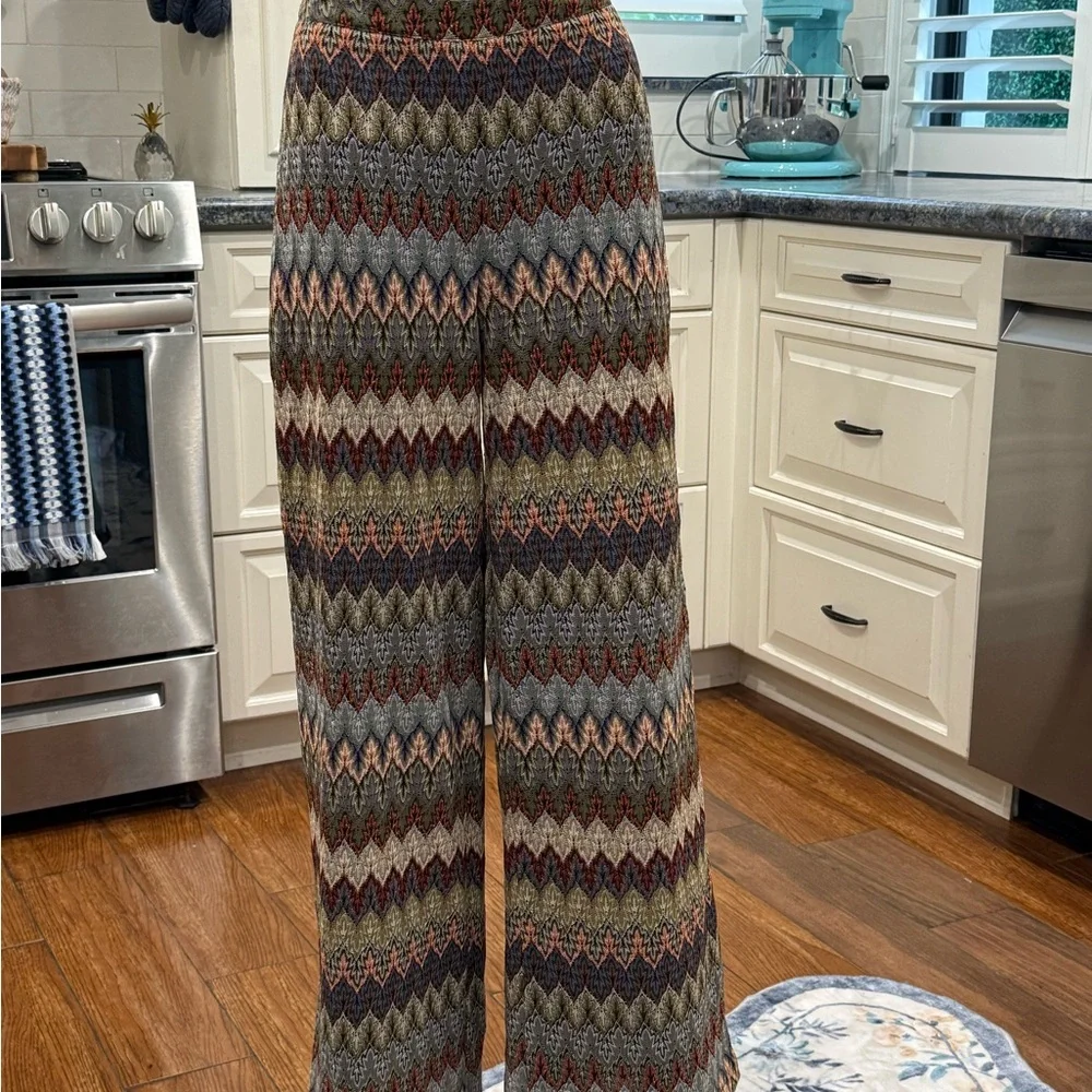 AKIRA Chicago Black Label Vibrant Chevron Knit Pants Small - Picture 6 of 9